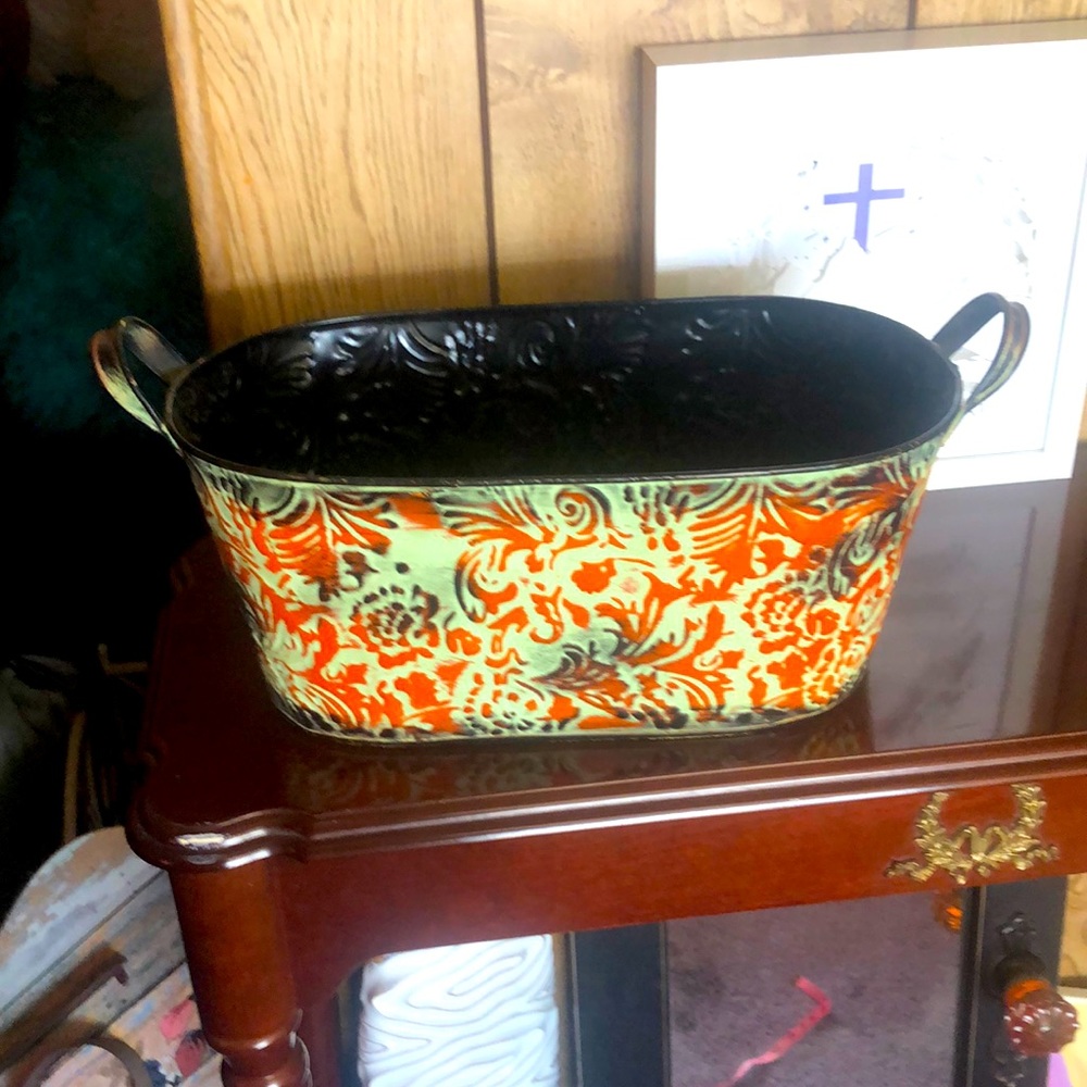 8”x 16” Decorative Metal Basket